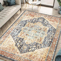 Keen Home Design 8x10 Rug - Machine Washable Area Rug with Non-Slip Backing, Ideal for Living Room, Dining Room, Bedroom - Vintage, Easy Clean, Durable, Low Pile Rug - (8' x 10')