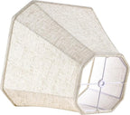 GO&SO Set of 2 Light Beige Lampshade Octagonal Bell Lamp Shades 6.5" Top x 13" Bottom x 11.2" Slant High x 10.5'' Vertical High, Linen Lamp Shade for Table & Floor Lamps - Hand Crafted - Spider Fitter