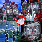 492FT Outdoor Christmas Lights, 1300 LED Super Long String Lights 8 Lighting Modes & Timer Memory, Outsite Waterproof Light Strings for Xmas Tree Garden Wedding Party Holiday Decorations Cool White
