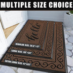 Yimobra Welcome Mats for Front Door 29.5x17, Heavy Duty Waterproof Outdoor Door Mat Outside Entrance, Non-Slip Low Profile Indoor Entryway Mat for Garage Patio, Coffee