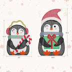 35In Christmas Lighted Penguins, Set of 2 Christmas Decorations Outdoor with 120 LED Lights,Xmas Pre-Lit Penguin Family Set,Light Up Decor with Stakes for Holiday, Yard, Lawn and Garden