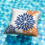 DFXSZ Blue Orange Outdoor Flower Pillow Covers 20x20 Inch Set of 2 White Colored Throw Pillows Outdoor Waterproof Decor for Living Room Sofa Patio Funiture Garden Floral Polyester pillow covers 002C20