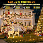 1500 LED Christmas Lights Outdoor Use, 470ft 12 Modes Warm White LED String Lights with Timer Dimmable, Waterproof Christmas Lights for Tree Xmas Patio Yard Fence Balcony Garden Decorations