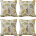 Outdoor Sunbrella Decorative Pillows Pack of 4, 18" x 18" Outdoor Pillow Set for Couch Bed Throw Patio Sofa, Momento Spring