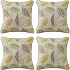 Outdoor Sunbrella Decorative Pillows Pack of 4, 18" x 18" Outdoor Pillow Set for Couch Bed Throw Patio Sofa, Momento Spring