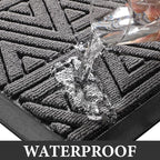 Yimobra Large Door Mat 47x32, All-Weather Waterproof Non-Slip Welcome Matt Outdoor, Heavy Duty Non Slip Doormat for Entryway for Patio and Garage Indoor, Easy Clean, Grey