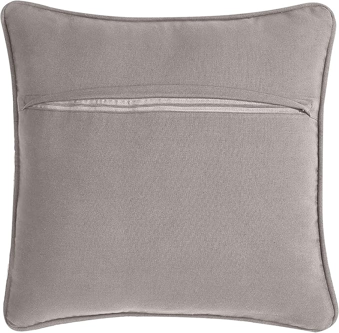 Boho Living Jada Premium Woven Design, Living Room Décor, Decorative Throw, (1) 18" x 18" Pillow Cover with Insert, Grey
