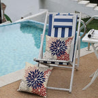 DFXSZ 4th of July Pillow Covers 20x20 Inch Set of 2 Patriotic Blue Red Floral Outdoor Waterproof Decorative Throw Pillows Polyester Pillow Covers Decor for Patio Funiture Garden Couch 002H20