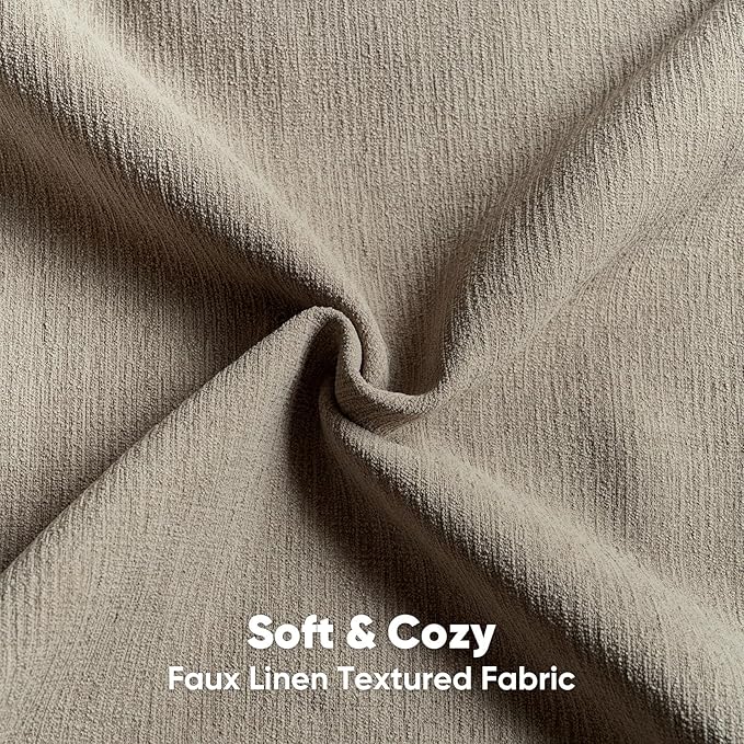 FUTEI Coffee Chenille Decorative Throw Pillow Covers 24x24 Inch Set of 2,Soft Cozy Faux Linen Textured European Pillow Shams,Farmhouse Home Decor for Couch Living Room