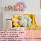 Daisy Pillow, Blue Flower Shaped Throw Pillow Cushion - 15.75" Plush Throw Pillow for Home Decor