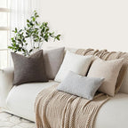 Foindtower Pack of 2 Textured Boucle Throw Pillow Covers Accent Solid Decorative Lumbar Pillow Cases Cozy Woven Couch Cushion Case for Sofa Bedroom Living Room Home Decor, 12 x 20 Inch,Light Grey