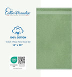 Cotton Paradise Hand Towels for Bathroom, 100% Cotton Turkish 4 Piece Hand Towel Set, Soft Absorbent Face Towels, Sage Green Hand Towels