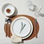 18 Piece White Reactive Glaze Dinnerware Set for 6, Irregular Coastal Shape Stoneware | Elegant & Minimal Design for Daily Family Dinners or Weekend Guests