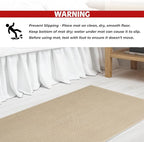 Cotton Paradise 100% Cotton Non Slip Bath Mats for Bathroom, 20x34 inch Soft Absorbent Quick Dry Machine Washable Floor Bath Mat, Beige Bath Rug