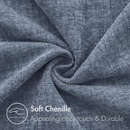 MIULEE Pack of 2 Couch Throw Pillow Covers 16x16 Inch Soft Dark Grey Blue Chenille Pillow Covers for Sofa Living Room Solid Dyed Pillow Cases
