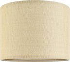 GO&SO Set of 2 Lamp Shades for Table Lamps Floor Lamps Rustic Brown Drum Lampshades- 13" Top x 13" Bottom x 10" High (Spider) Natural Burlap - Medium Lampshades Modern -Farmhouse Assembly Required