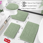 OLANLY Bathroom Rugs 34x21, Extra Soft Absorbent Chenille Bath Rugs, Rubber Backing Quick Dry, Machine Washable Bath Mats for Bathroom Floor, Tub and Shower, Home Decor Accessories, Sage Green