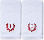 Decorative and Monogrammed Hand Towels for Bathroom Kitchen Makeup | Personalized Gift for Wedding-Bridal | Roman Font Custom Luxury Turkish Towel | Spa Collection, Oversized, 16 X 30 Inch, Set of 2