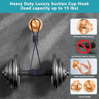 Suction Cup Hooks for Shower,Wreath Hanger for Front Door,Removable No Drill Towel Loofah Hooks,Upgraded 15 lbs Strong Suction for Bathroom,Wall,Glass,Stainless Waterproof-Rose Gold 4 Pcs