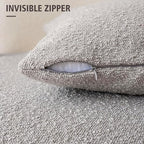 Foindtower Pack of 2 Textured Boucle Throw Pillow Covers Accent Solid Decorative Pillow Cases Cozy Woven Couch Cushion Case for Sofa Bedroom Living Room Home Decor, 18 x 18 Inch,Neutral Grey