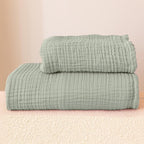 Ultra Soft Muslin Towel Adult Set, 100% Turkish Cotton 4-Layer 2 Pieces Luxury Muslin Hand & Bath Towels Sets for Bathroom (Sage Green, 1 Bath & 1 Hand Towel Set)