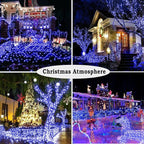 KNONEW 403ft 1000 LED String Lights Outdoor Christmas Light 8 Modes & Timer Fairy Lighting Plug in Waterproof for Xmas Yard Tree Wedding Party Holiday Decorations (Blue)
