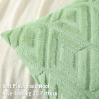 decorUhome Couch Throw Pillow Covers 26x26 Set of 2, Decorative Soft Plush Faux Wool Neutral Accent Pillow Covers for Bed Sofa Living Room, Sage Green