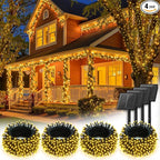 Brightown 4 Pack Solar String Lights Outdoor, Total 288Ft 800 LED Twinkle Fairy Lights Waterproof with 8 Modes Auto On/Off for Patio Tree Garden Party Home Wedding Christmas Decorations (Warm White)