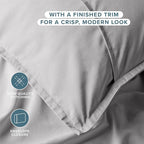 Bare Home Standard Pillow Sham Covers - Set of 2 - Premium 1800 Ultra-Soft Microfiber - Double Brushed - Stain & Fade Resistant - Bed Pillow Shams - Pillows Not Included (Set of 2, Light Grey)