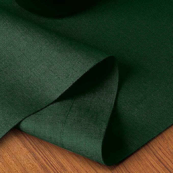 D'Moksha Homes Linen Table Runner 60 Inches - 100% Pure Linen Forest Green Table Runner 14 x 60 Inch for Coffee Tables, Dresser, Fall, Autumn and Halloween - Machine Washable