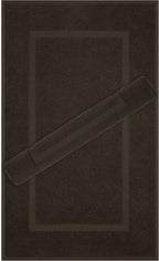 Cotton Paradise 100% Cotton Bath Mats for Bathroom Floor Set of 2 Pack, 20x34 Soft Absorbent Washable Quick Dry Tub Bathmat, Brown Towel Bath Mat