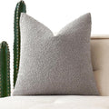 MIULEE Textured Boucle Throw Pillow Cover Silver Grey Accent Solid Eruo Sham Pillow Case Decorative Soft Pack of 1 Couch Cushion Chair Sofa Bedroom Livingroom Home Decor,24x24 Inch