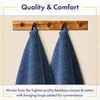 Ultra Soft & Plush Viscose from Bamboo Bath Sheets - 700 GSM Pack of 2 - Extra Large 70x35 in - Super Absorbent & Quick Drying (Navy Blue)