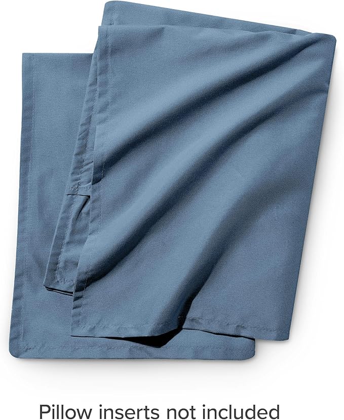 Bare Home Euro Pillow Sham Covers - Set of 2 - Premium 1800 Ultra-Soft Microfiber - Double Brushed - Bed Pillow Shams - Pillows Not Included (Set of 2, Coronet Blue)