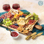 Charcuterie Board Set - Acacia Cheese Board Serving Tray with Accessories - House Warming Gifts for New Home, Bridal Shower & Wedding Gift, Birthday Gifts for Women