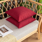 Kevin Textile Pack of 2 Outdoor Waterproof Pillow Covers Checkered Decorative Cushions Sham Throw Pillowcases Shell for Patio Tent Garden Couch Bed Sofa 22x22 Inch Red