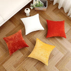 Jeneoo Burnt Orange Decorative Throw Pillow Covers Soft Chenille Comfy Square Rust Couch Cushion Cases Decor (Set of 2, 16 x 16 Inches)