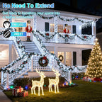 750LED Christmas Lights Outdoor Use, 240ft 12 Modes Cool White LED String Lights with Timer Dimmable, Waterproof Christmas Tree Lights for Xmas Patio Yard Fence Balcony Garden Decor Cool White