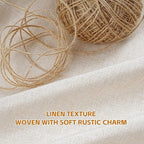 Beige Short Scalloped Shower Curtain 60'' Linen Textured Shower Curtain Sets with 12 Metal Hooks Cute Heavy Duty Washable Waterproof Neutral Curtain for Bathroom