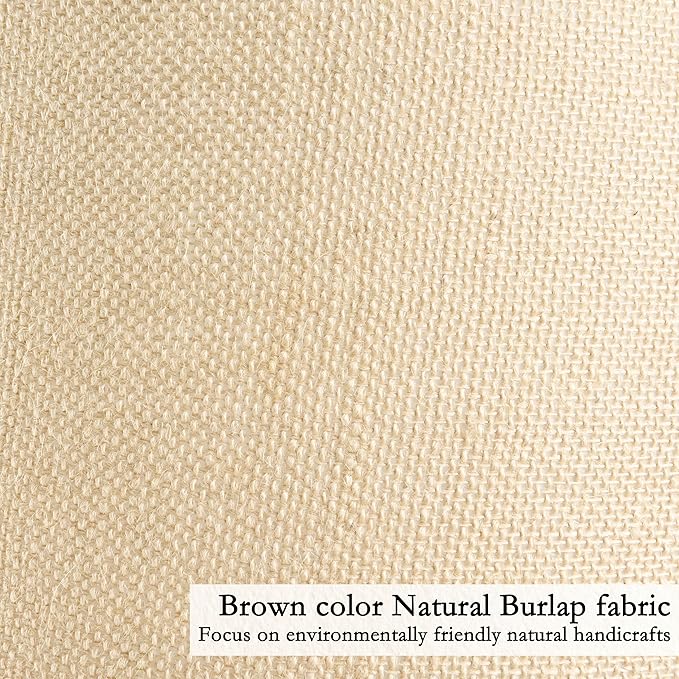 GO&SO Set of 2 Lamp Shades for Table Lamps Floor Lamps Rustic Brown Drum Lampshades- 13" Top x 13" Bottom x 10" High (Spider) Natural Burlap - Medium Lampshades Modern -Farmhouse Assembly Required