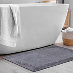 Savi Home Bath Mat Rug 17x24 Charcoal Grey, 100% Pure Cotton, Super Soft Bath Rug, Plush & Absorbent, Hand Tufted Heavy Weight Construction, Full Reversible Step Out Rugs