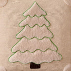 DFXSZ Christmas Pillow Covers 18x18 Yellow Line Beige Christmas Tree Decoration Soft Plush Faux Fur Jacquard Throw Pillows for Bedroom Sofa Holiday Festivals Winter Home Decor PTK062C18