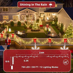 240ft Outdoor Christmas Lights, 750 LED Super Long String Lights 12 Modes & Timer Memory, Dimmable Outsite Waterproof Light Strings for Xmas Tree Garden Wedding Party Holiday Decorations Warm White