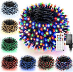 RGB Christmas Lights Outdoor, 98.4FT 300 LED Color Changing String Lights with Remote & Timer, Music Sync Multiple Modes Waterproof Christmas Tree Light for Home Party Holiday Xmas Decoration