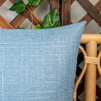 Kevin Textile Pack of 2 Outdoor Waterproof Pillow Covers Checkered Decorative Cushions Sham Throw Pillowcases Shell for Patio Tent Garden Couch Bed Sofa 22x22 Inch Light Blue