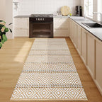 Bedding Craft Jute Cotton Stripe Area Rug Runner for Living Room 24x72 Inch - Natural Ivory - Machine Washable 2x6 Feet Rugs - 70% Jute and 30% Cotton