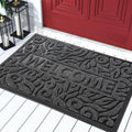 Yimobra Welcome Mat Outdoor 29.5x17, Waterproof Non-Slip Outdoor Mats for Front Door Outside Entrance, Low-Profile Entryway Mat Indoor for Garage Patio, Grey
