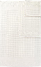 Texere 100% Organic Cotton Jacquard 650 GSM Premium Bath Towel Set - Extra Absorbent Quick Dry and Plush (Cable, Light Taupe, 2 Bath & 2 Hand Towels)