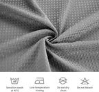 LaCyan 3 in 1 Waterproof Waffle Weave Shower Curtain and Clear Liner Set with 12 Stainless Steel Hooks Double Sided for Bathroom 72 Inches Heavy Duty Polyester Fabric Shower Curtains 36x72