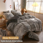 XeGe Faux Fur Throw Pillow Cases, Plush Shaggy Ultra Soft Pillow Covers, Fluffy Crystal Velvet Decorative Pillowcases, Furry Fuzzy Pillow Shams Zipper Closure, Set of 2(Standard, Dark Gray Ombre)